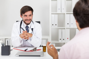 Fototapeta na wymiar Smiling doctor with beard