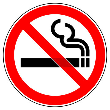 srr71 SignRoundRed - German - Verbotszeichen: Rauchen verboten  - english - prohibition sign: smoking ban - g4699