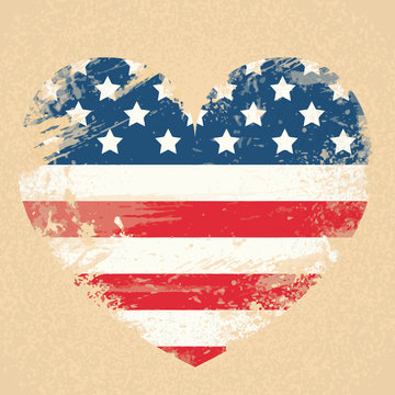 United States Flag Heart National USA Patriot