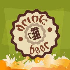 Drink Beer Label Oktoberfest Festival Banner