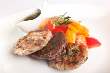 pork steaks with vegetables