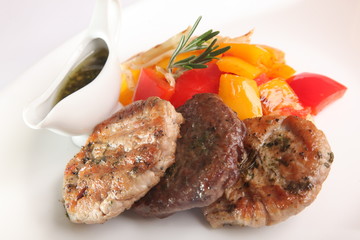 pork steaks with vegetables