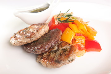 pork steaks with vegetables