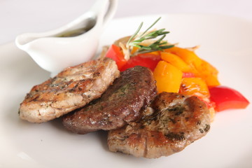 pork steaks with vegetables