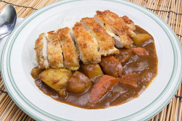 Fry pork tongkatsu Japanese curry with rice