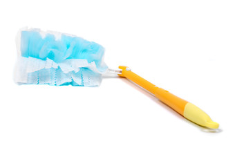 Dry and wet duster with handle separated on white background