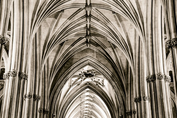 Nave and Ceiling at Bristol Cathedral Columns Impost and Keystone