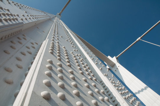 white metal bridge close up