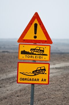 Iceland traffic signs - it's dangerous driving over there!