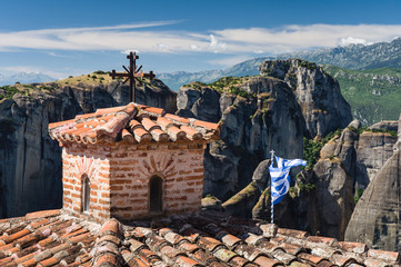inside one of the famous Meteora monasteries