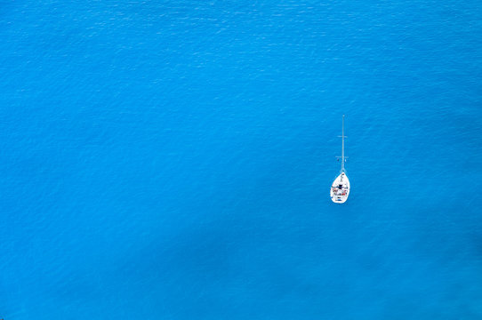 yacht seen from above