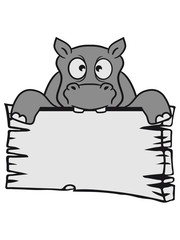 frame shield holzwand line umrandung text write funny dick funny comic cartoon sweet little cute baby hippo happy child