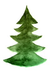 Christmas tree in watercolor