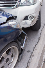 Obraz na płótnie Canvas Car crash from car accident on the road