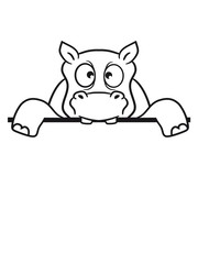 frame wall line umrandung text write funny dick funny comic cartoon sweet little cute baby hippo happy child