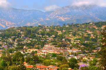 View from Santa Barbara city hall tower - obrazy, fototapety, plakaty