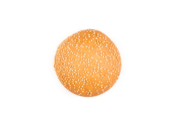 Hamburger bun on a white background