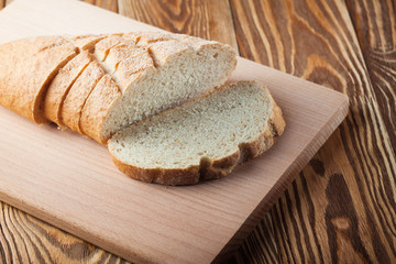 loaf of bread on the boards