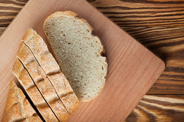 loaf of bread on the boards