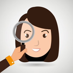 woman girl search vector illustration design eps 10