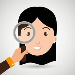 woman girl search vector illustration design eps 10