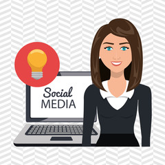 woman social media apps vector illustration eps10