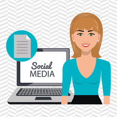 woman social media apps vector illustration eps10