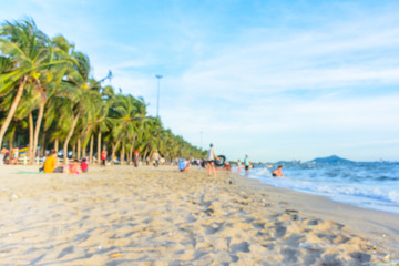 Abstract blur tourist relax on the beach