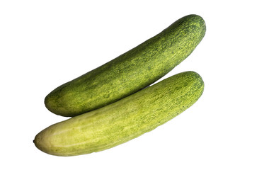 fresh cucumbers isolated on white