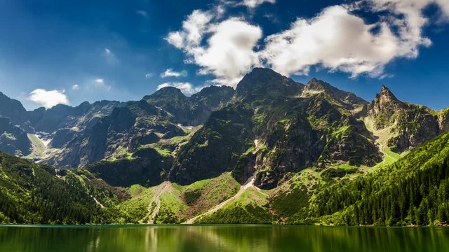 Famous Polish mountain lake in the Tatras at summer, Poland