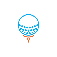 Golf ball on tee line icon, outline vector logo illustration, linear pictogram isolated on white