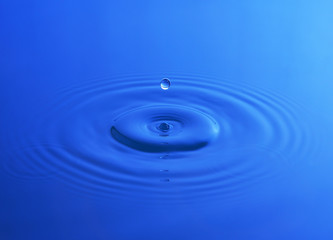 close up water drop close up in blue tone