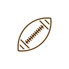 American football ball line icon, outline vector logo illustration, linear pictogram isolated on white