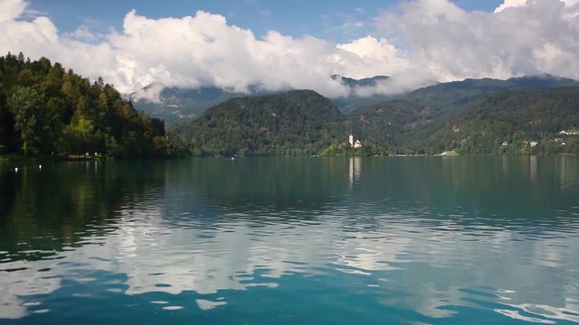 Lake Bled with castle,Slovenia,Europe
