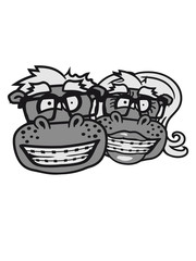 couple couple love love team head face female females girl girl nerd geek smart hornbrille freak stupid braces hippo hippopotamus fat