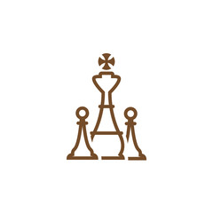 chess line icon, outline vector logo illustration, linear pictogram isolated on white