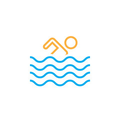 pool line icon, outline vector logo illustration, linear pictogram isolated on white