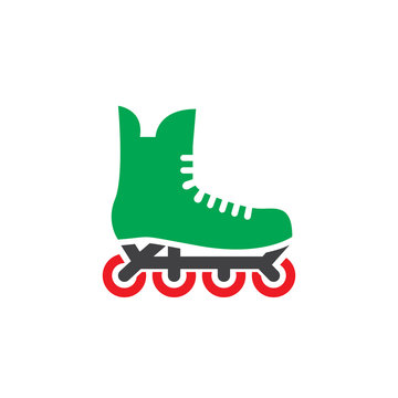 roller skate icon vector, solid logo illustration, pictogram isolated on white