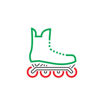 recommend clip art: roller skate line icon, outline vector logo illustration, linear pictogram isolated on white