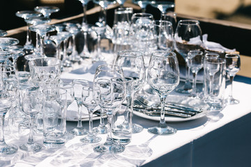 glassware on the table