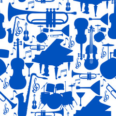 seamless pattern musical jazz instruments