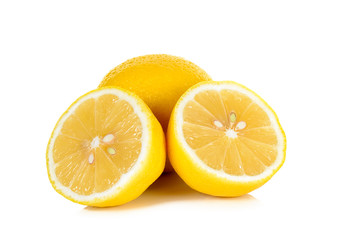 Sliced of lemon isolated on the white background