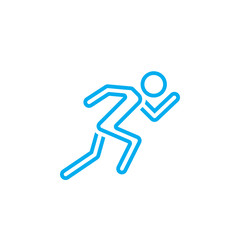 Running line icon, outline vector logo illustration, linear pictogram isolated on white