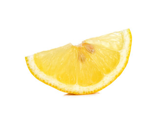 Slice of lemon isolated on the white background