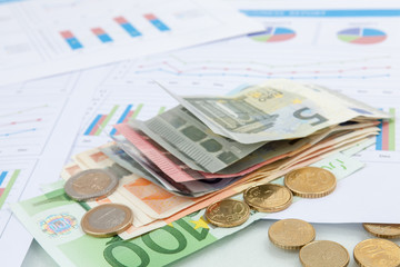 Financial and business chart and graphs