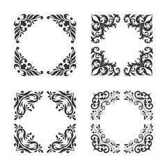 Vintage style square frames collection. Decorative frame set for your design for any holiday 