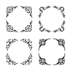 Vintage style square frames collection. Decorative frame set for your design for any holiday 