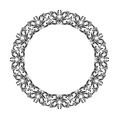 Vintage round frame. Decorative romantic frame for your design for any holiday