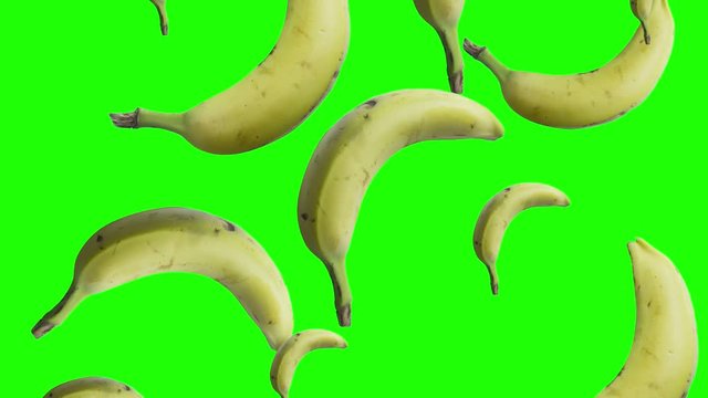 bananas falling from left to right 