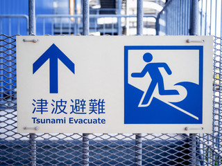 津波避難の誘導標識
